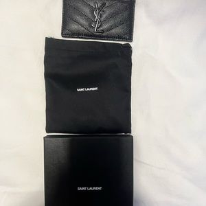 Authentic YSL quilted card case